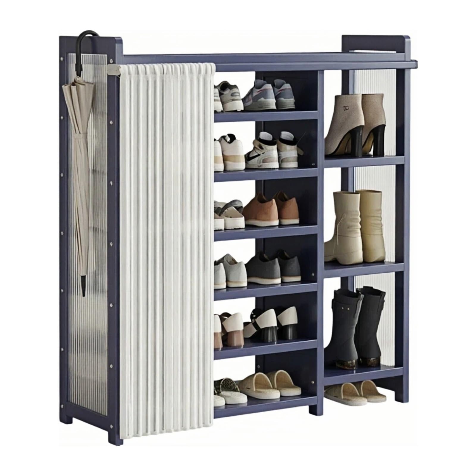 XUJUAN-0227 Shoe Cabinet Entryway Shoe Rack for Apartment Household Indoor Storage Cabinet Shelf(Gris,Small)