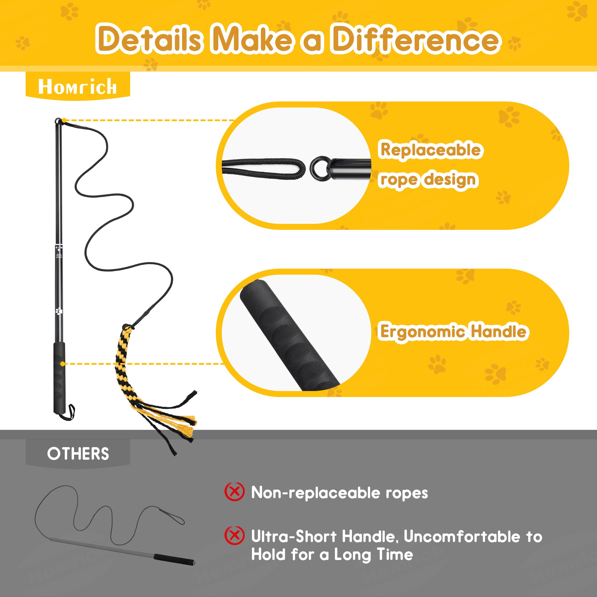 Flirt Pole Dogs, Extendable Teaser Wand Pet Flirt Stick to Train Dog Agility - Image 2
