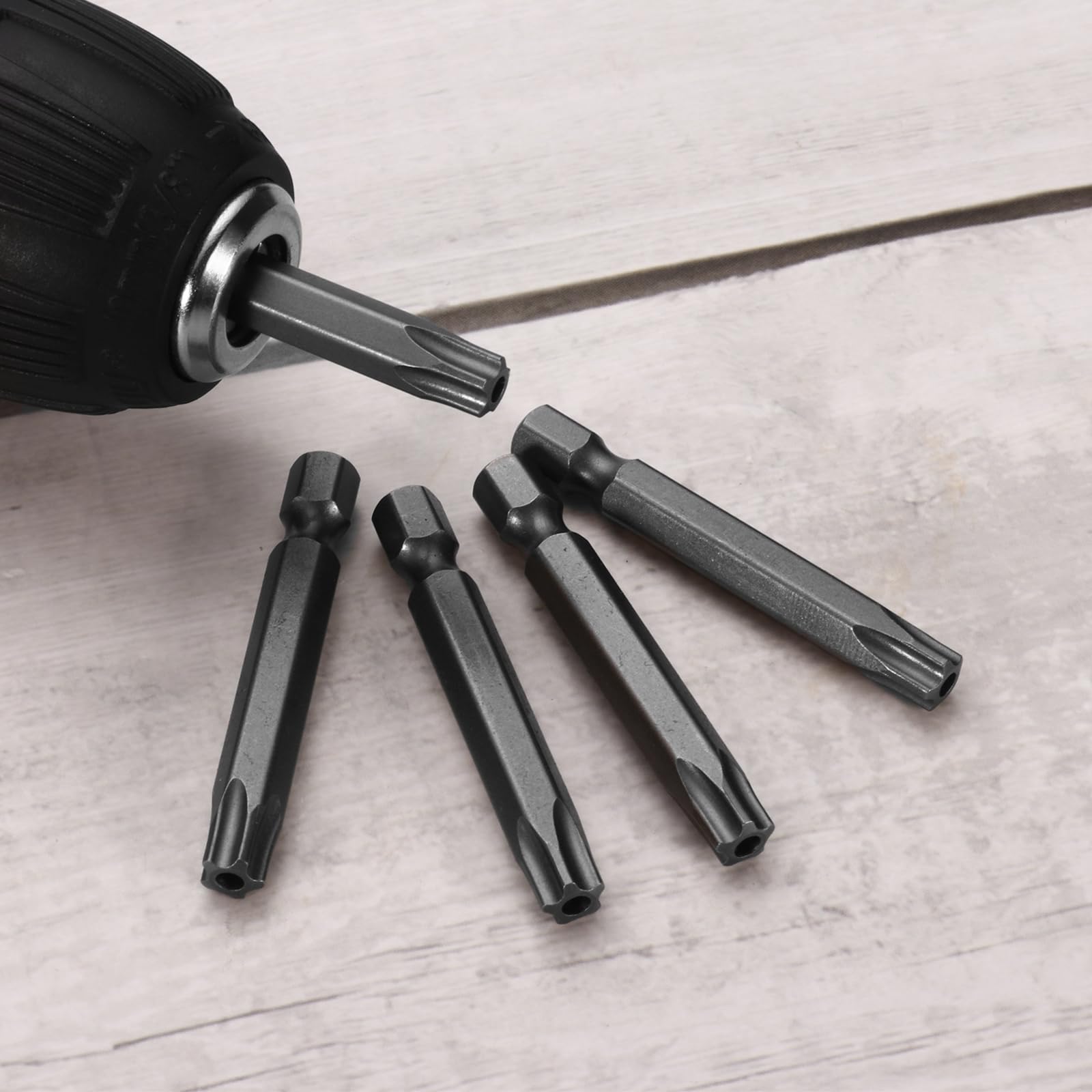 HARFINGTON T10-T40 Security Torx Screwdriver Bit Set - 5 Point Star, 1/4" Hex Shank, Magnetic, 2" Length - View #8