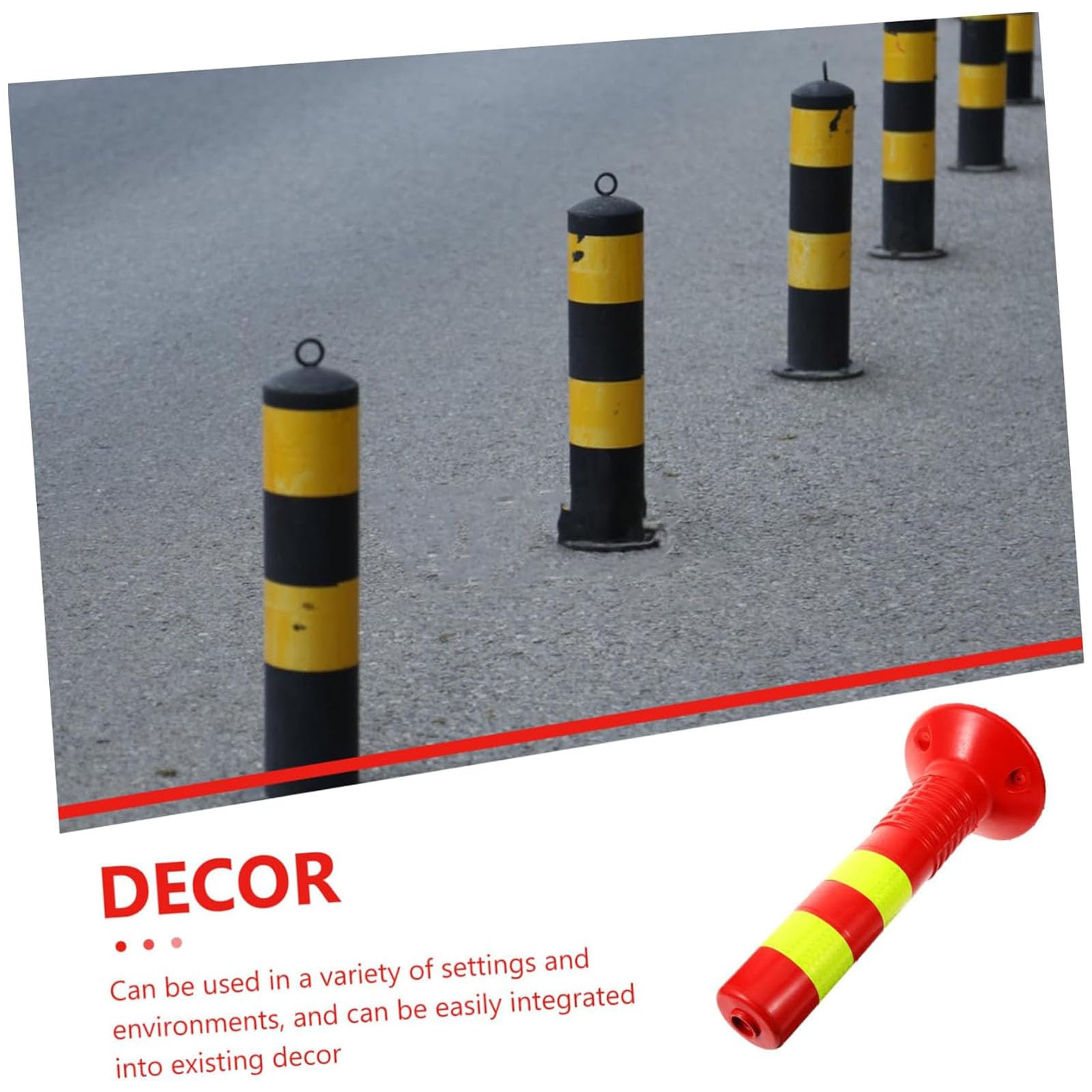 Driveway Security Bollard, Plastic Traffic Post with Reflective Collars, Safety Isolation Column - Image 4