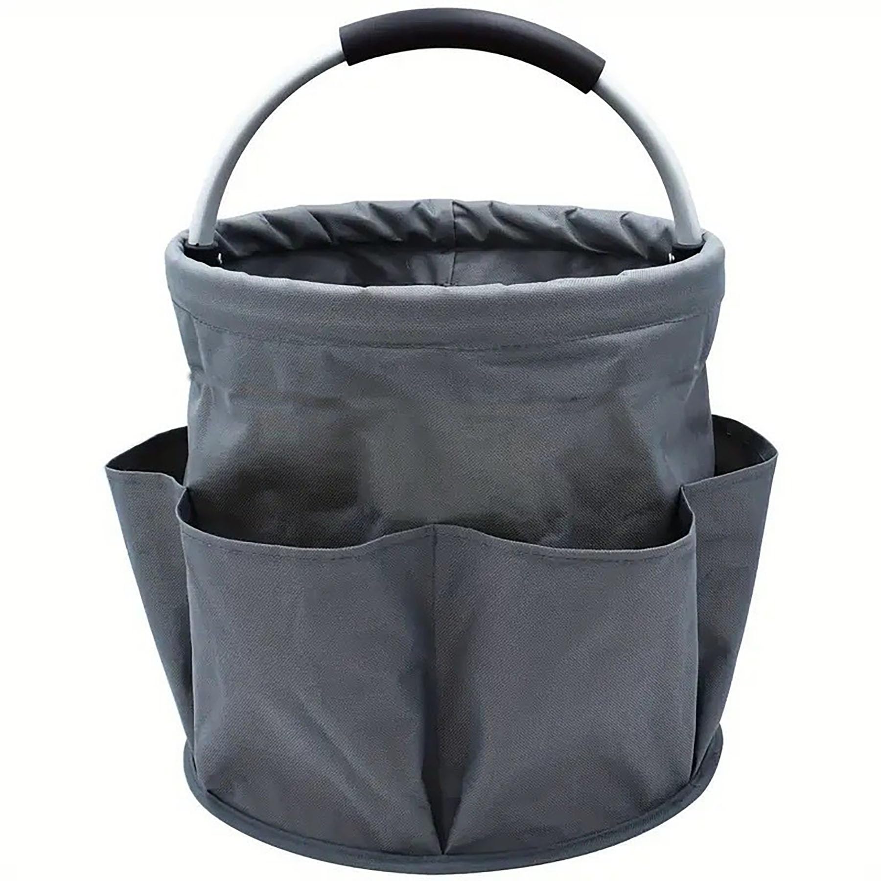 Shower Caddy Tote with Handle Gray Canvas Multiple Pockets Portable Organizer Bag Dark gray