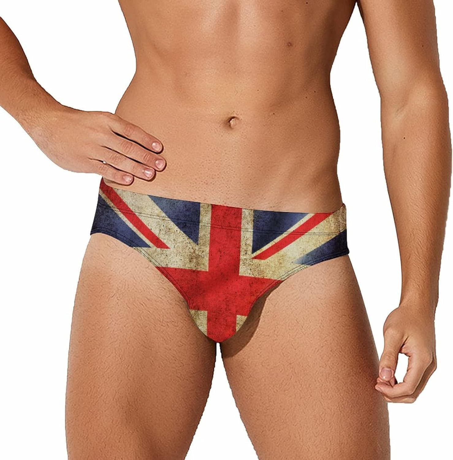 Melbrakin Men's England Flag Swimwear Briefs Swim Trunk Triangle Thong Bikini Swimsuit Extra Large