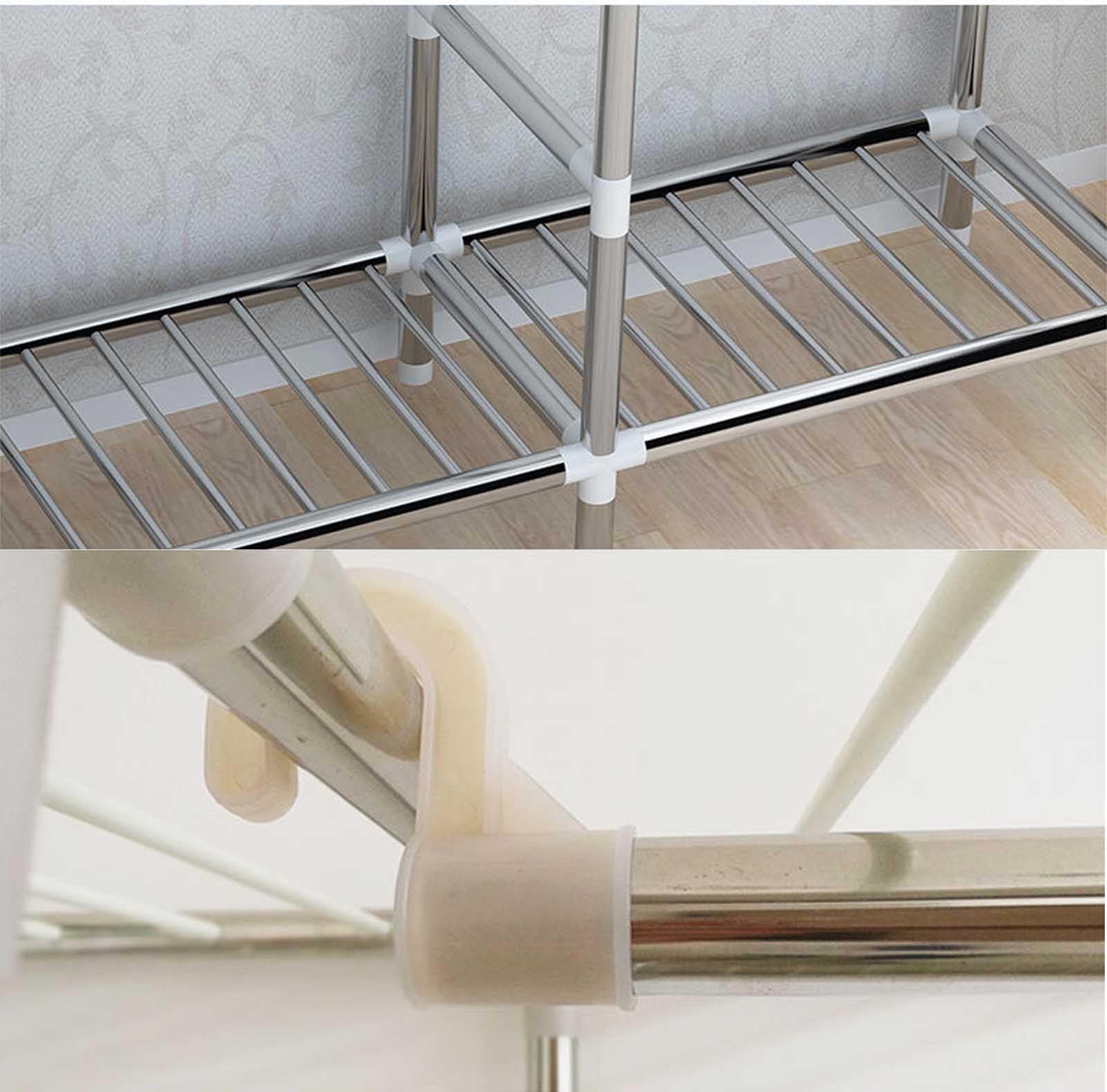 FJAUOQ Armadio Guardaroba Pieghevole Armadio Struttura Interamente in Acciaio Audace E Spesso Armadio in Tessuto Multifunzionale di Grande capacità Balcone Soggiorno Camera da Letto,004,2.5m
