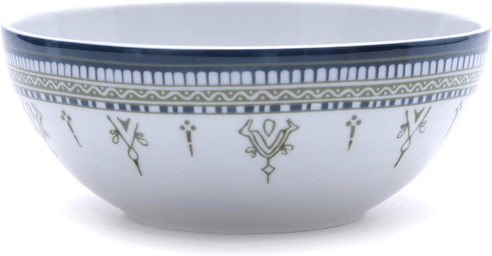 Padma Collection Minakari Sage and Teal Vegetable/Serving Bowl, 9-Inch