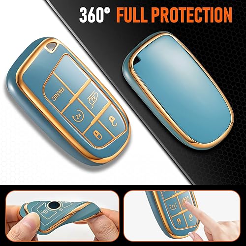 Miniatura 4 de Toykee Funda para llavero Jeep accesorios para Grand Cherokee Renegade Chrysler 200 300 Dodge RAM Durango Charger Challenger Journey Dart Fiat 5