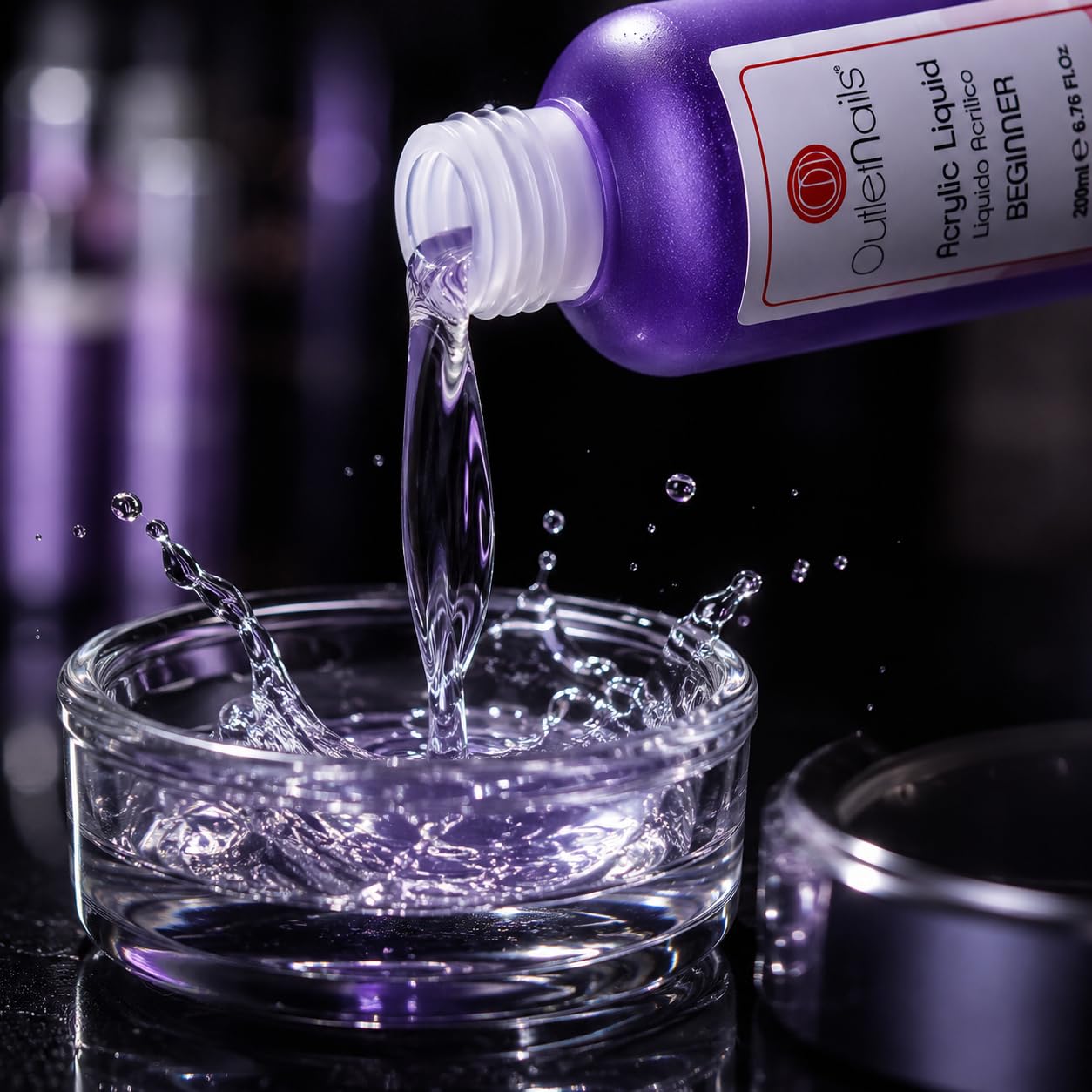 ON OUTLET NAILS Płyn akrylowy 200ml idealny dla początkujących | monomer do paznokci akrylowych | Powolne suszenie - idealny średni dla początkujących