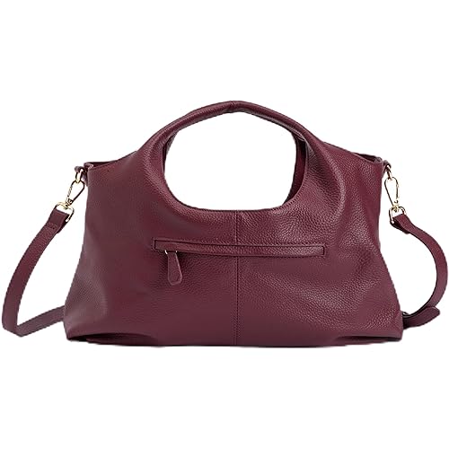 Simple&Opulence Crossbody Handbags Cow Leather Satchel Handbags for Women Top-handle Shoulder Tote Purses