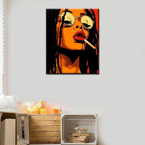 Miniatura 63 de Pintura por números, pintura acrílica afroamericana por números, kit de pintura por números para niños y adultos, principiantes, moda negra, pintura