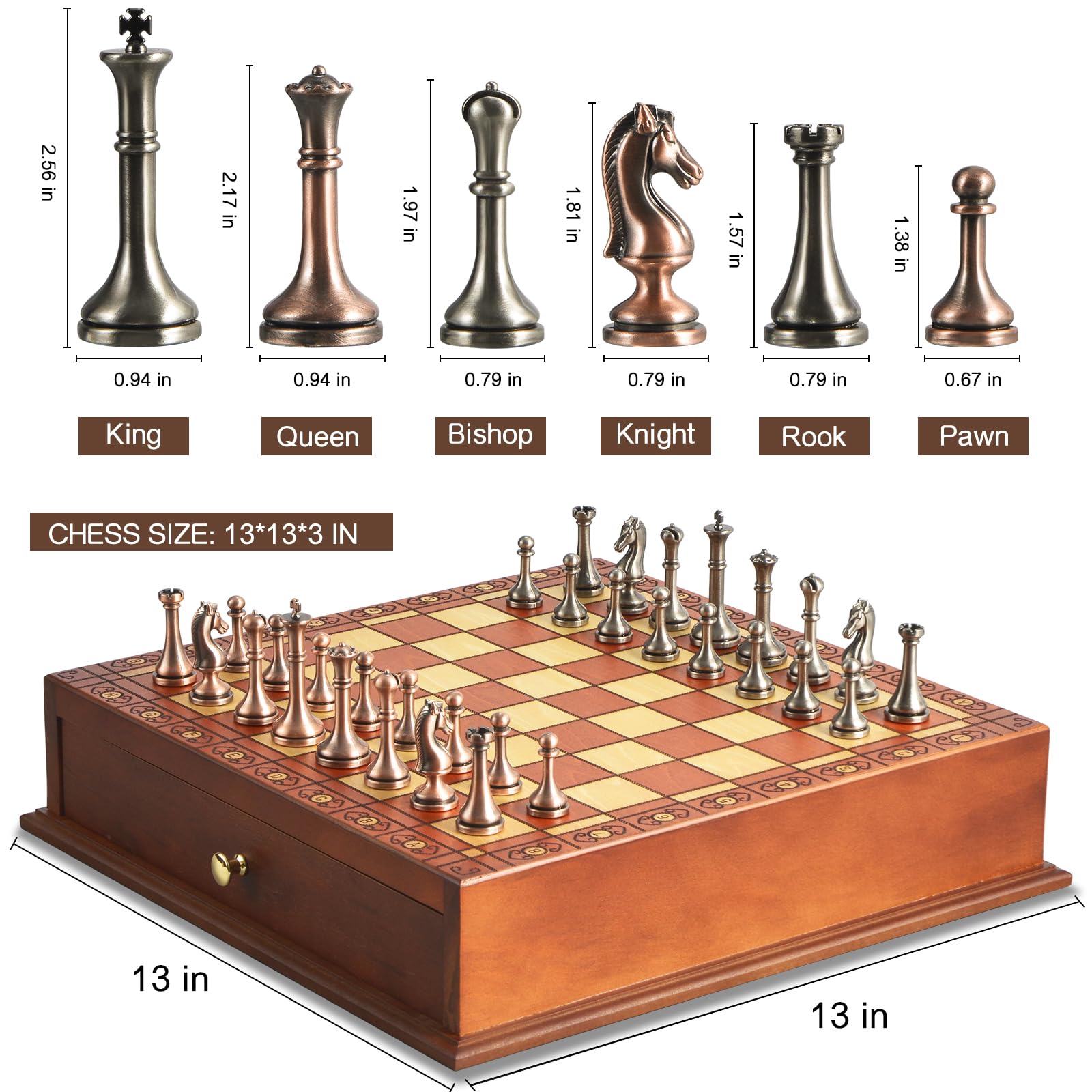 Snapklik.com : European Retro Chess Set, Creative Wooden Chess Board ...