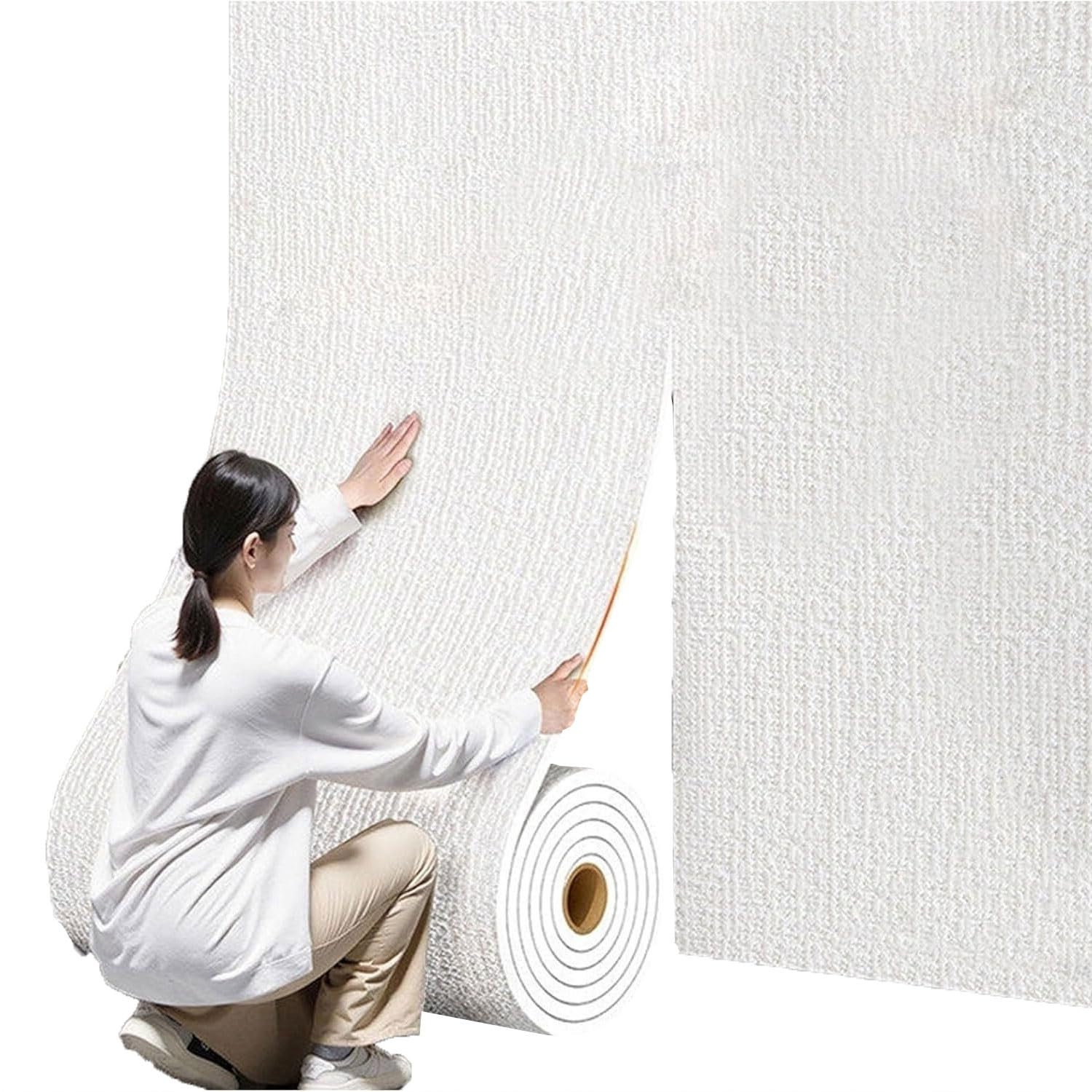 Papel Pintado Térmico Aislante,Papel Pintado Aislante Autoadhesivo para Paredes Interiores,contra El Frío,Aislamiento Térmico(White,50x3000cm)