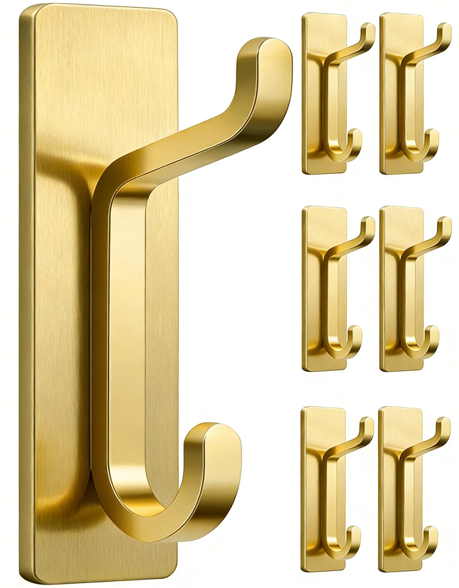 pickpiff Self Adhesive Hook, 6KG Extra Sticky and Strong, Gold 6 Pack