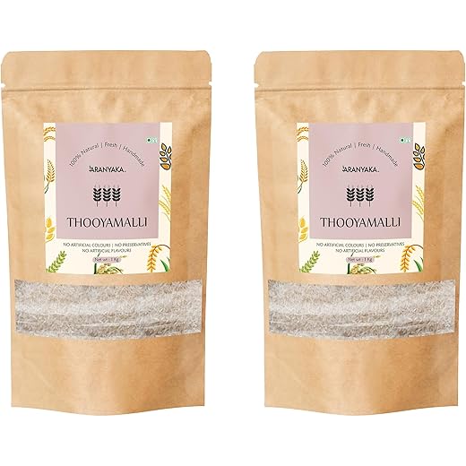 Aranyaka Thooyamalli RAW Rice 2Kg Unpolished Medium Grain 