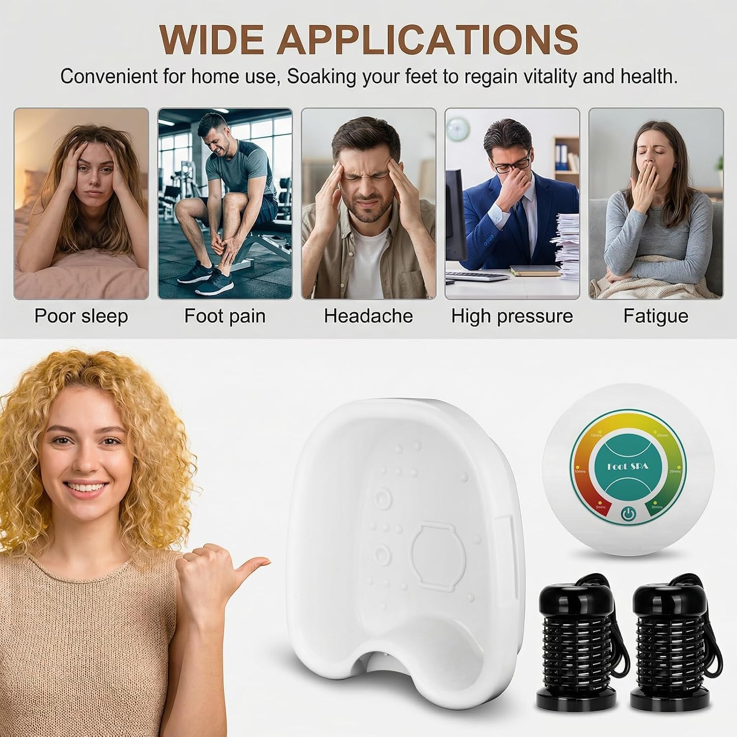 Máquina de desintoxicación iónica para baño de pies con lavabo, controlador