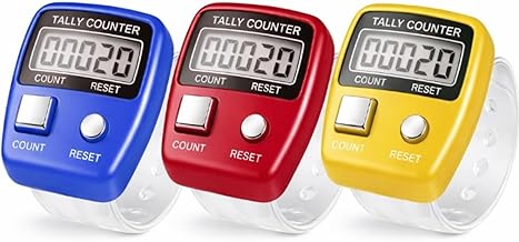 Digital Tally Counter Finger Ring - Electronic Hand Counting Machine for Mantra Jaap, Namaz Tasbeeh, Cricket Umpire & Gym | Adjustable Mini Clicker for Chanting & Sports (Pack of 3)