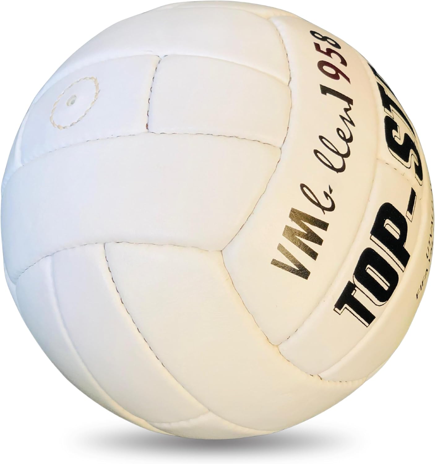 World Cup 1958 Final Match Famous Leather Soccer Ball, Association Ball Indoor & Outdoor Game Tournament Vintage Football Official Size 5, Collectible Item – KL4342