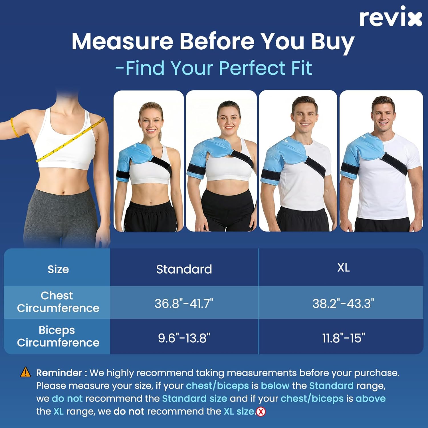 REVIX Shoulder Ice Pack Rotator Cuff Cold Therapy, Ice Packs for Injuries Reusable Gel for Shoulders Pain Relief, Bursitis and Swelling, Cold Compress Shoulder Ice Wrap