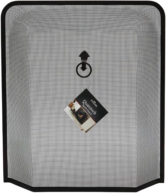 JVL Quantock Spark Fire Guard Surround Screen, Black