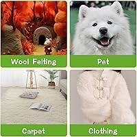 Vista 7 de 2 tarjetas grandes de lana de plástico, cepillos de cardado de fieltro con aguja, herramientas con cunas de dedo, cepillos de fieltro de aguja