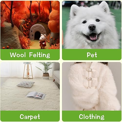 Miniatura 7 de 2 tarjetas de lana, tarjetas de mano con mango ergonómico, cepillo de fieltro de aguja curvada, cepillo deslizante para hilado de lana, aseo de