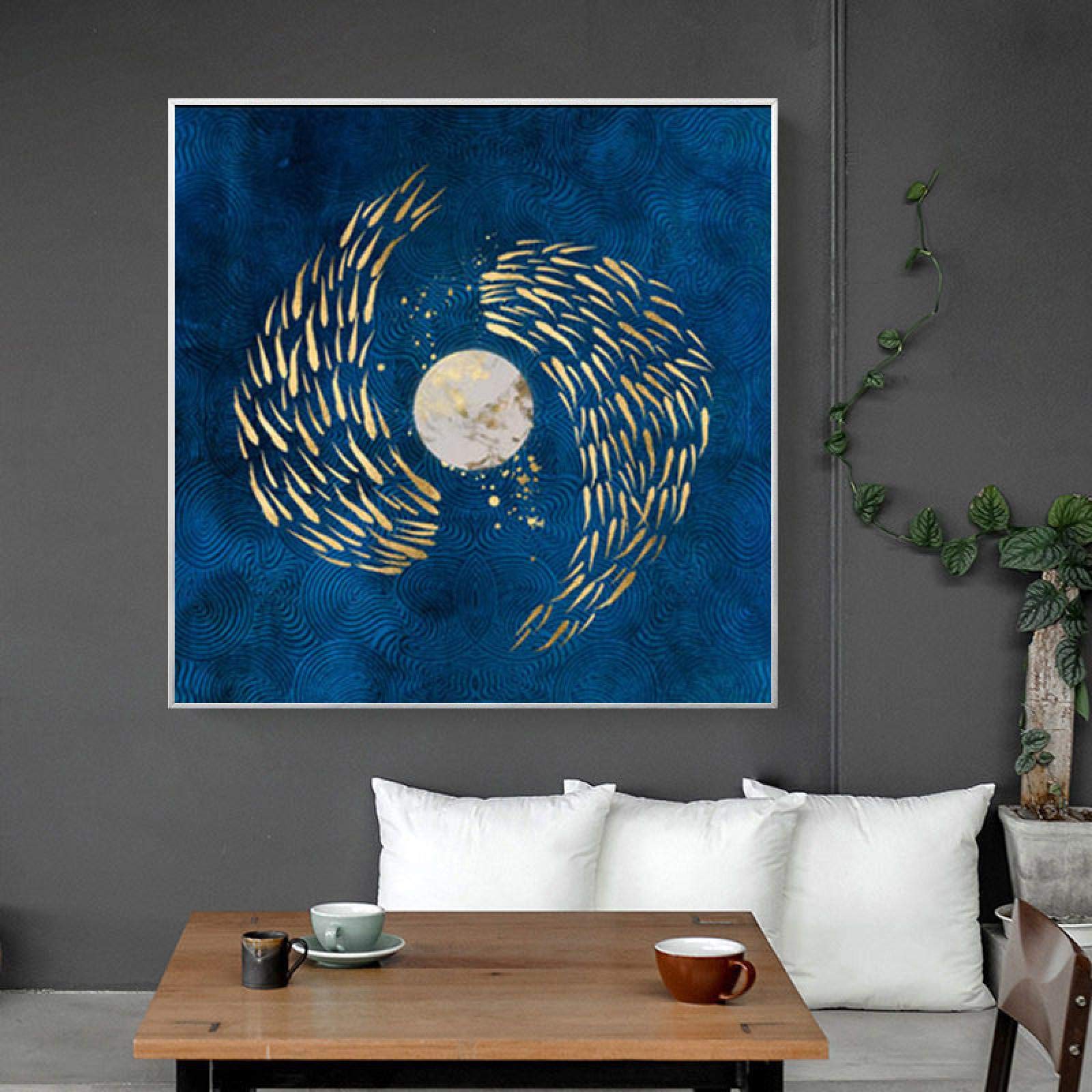 Carteles artísticos de peces dorados modernos para decoración de interiores