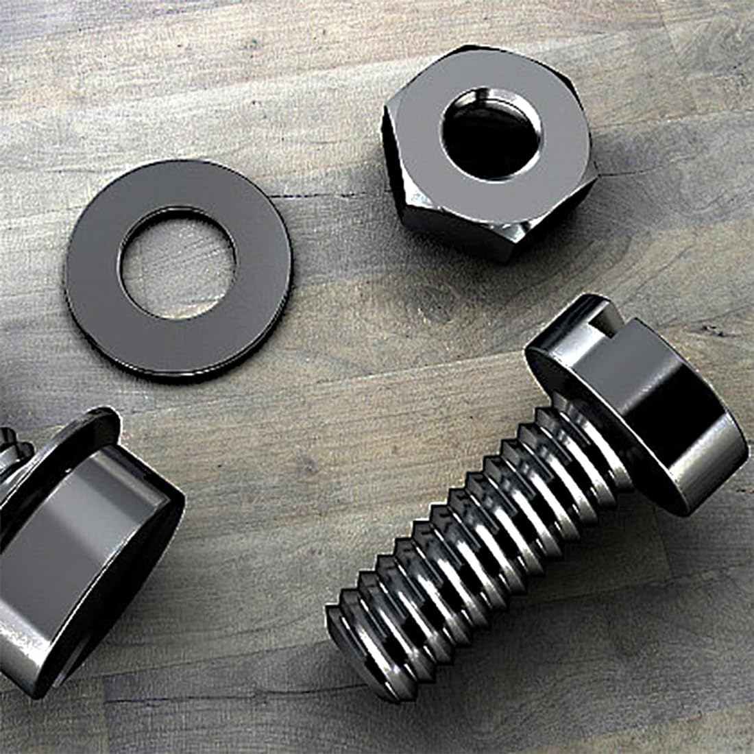 50 Stück Unterlegscheiben M6 Schwarz - Kohlenstoffstahl Beilagscheiben Für Schrauben