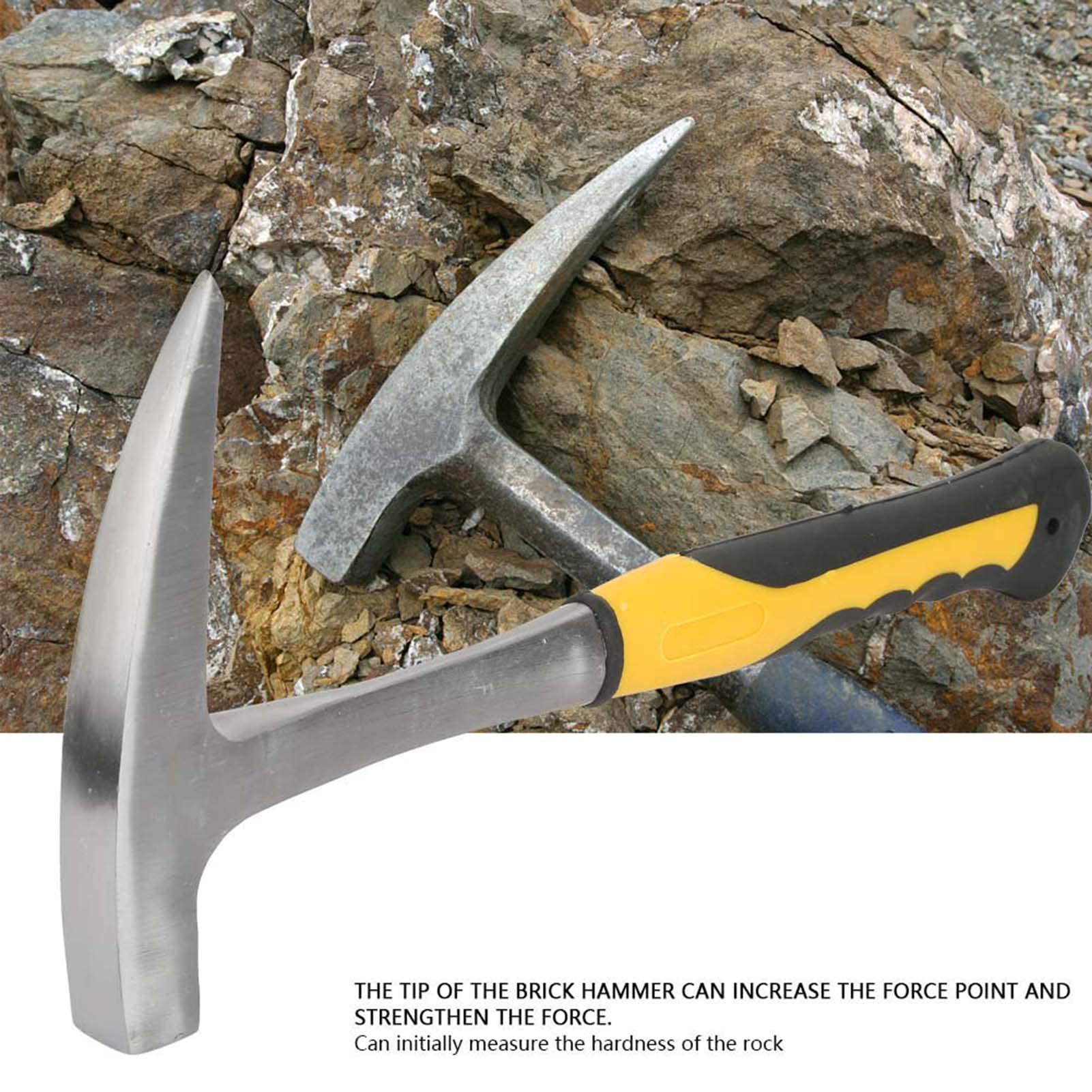 Młotek z płaską głowicą, młotek geologiczny, młotek do cegieł ze spiczastą końcówką, dla geologów, pracowników kamieniołomów (mały)