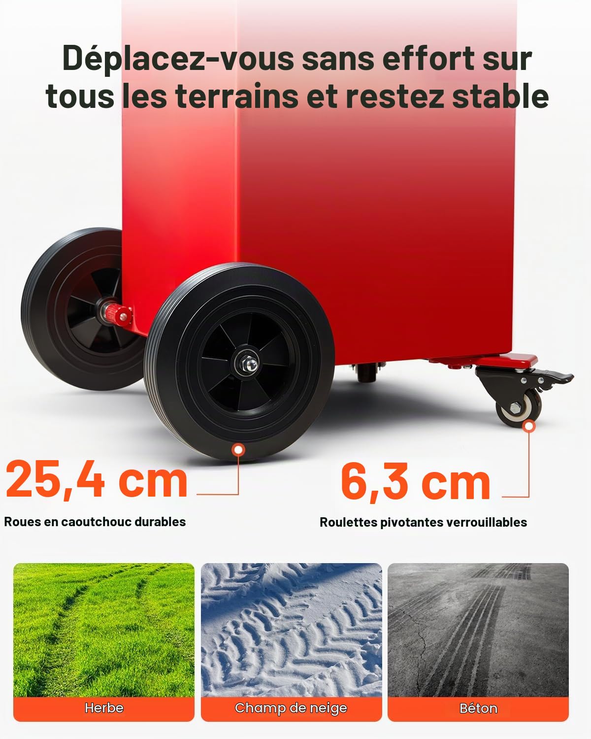 VEVOR Bidon d'Essence et Diesel sur Roues, 151,4 L, Réservoir de Carburant avec Pompe de Transfert Manuelle, Tuyau 3 m, Chariot Ravitaillement Stockage Carburant pour Voitures, Tondeuses, VTT, Bateaux