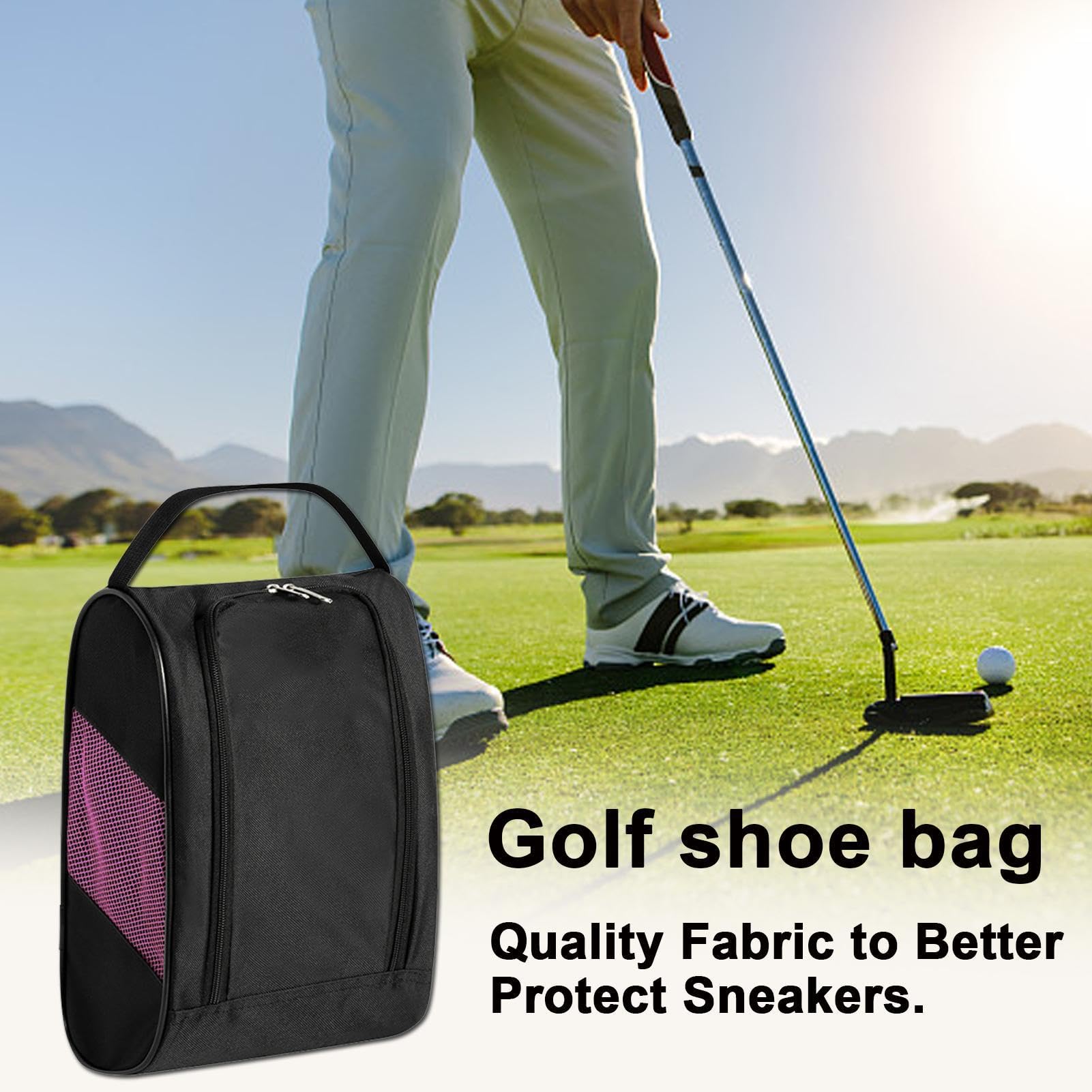 Carrier De Zapatos De Golf Y Caja De Zapatos De Golf - Bolsa De Zapatos De Golf Transpirable Para Hombres Y Mujeres | Bolsa De Tren Con Compartimento Para Tés De Golf, Pelotas Y Accesorios: Ideal Para
