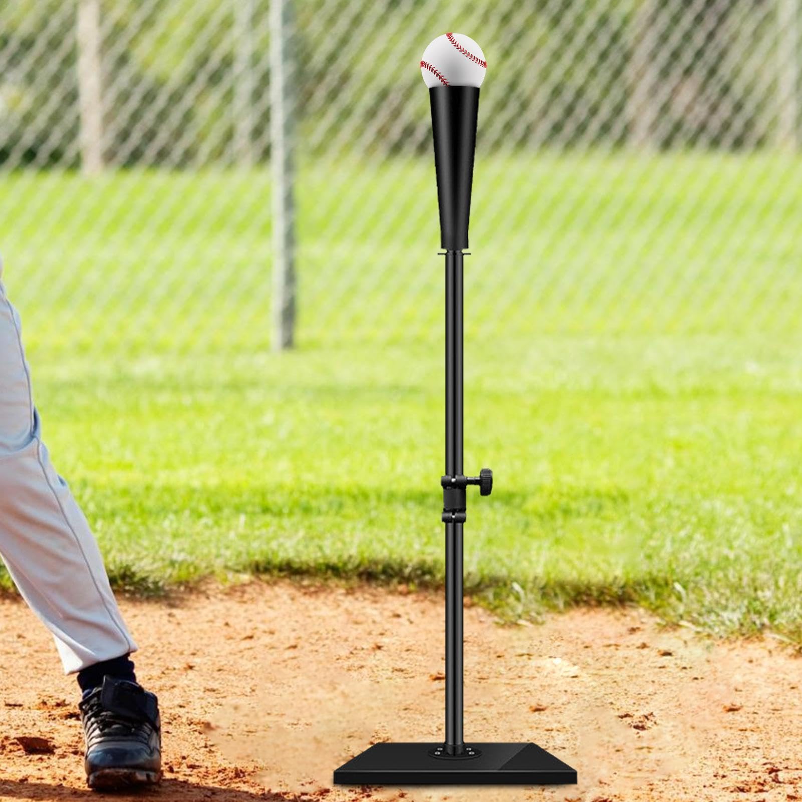 Equipo de Entrenamiento de béisbol: Soporte Ajustable para bateo de béisbol y sóftbol, Base Cuadrada portátil para Estabilidad y precisión