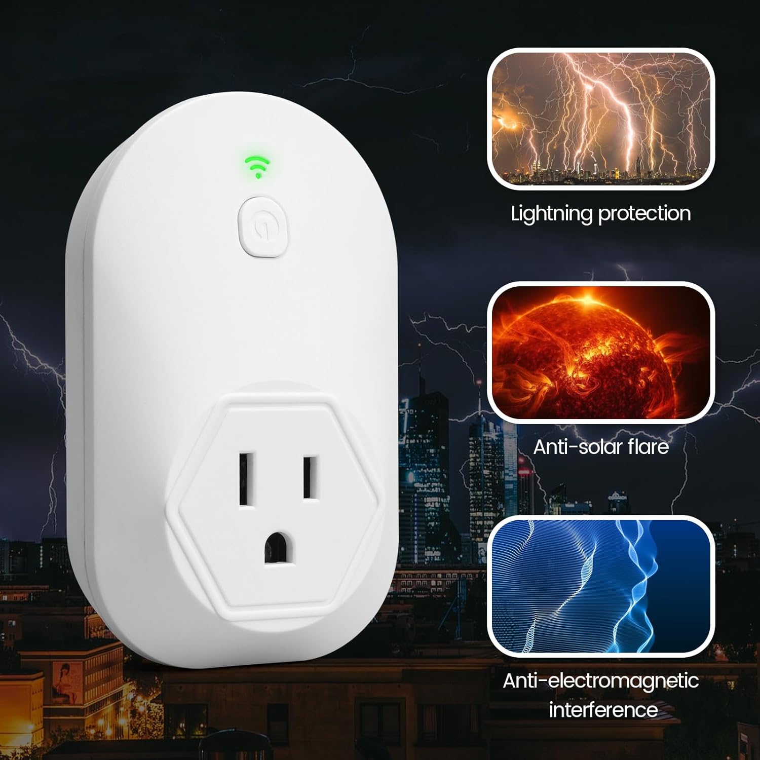 Haoguo Generator Electromagnetic Protector, EMP Protection, Plug Into the Socket of Inverter & Generator, Withstand Multiple High-Voltage Surges, for Home Backup, Emergencies, Grid outages