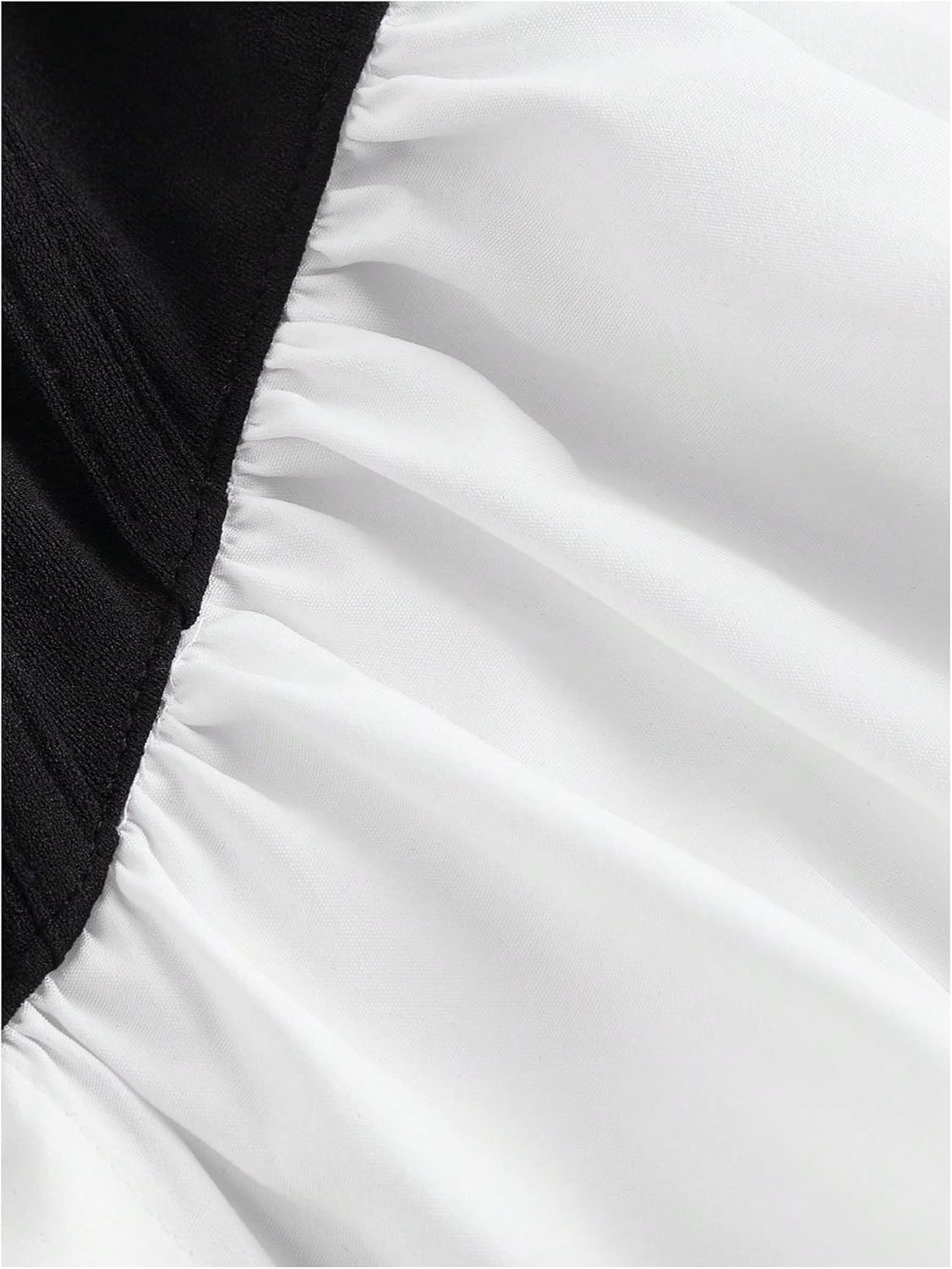 SweatyRocks Women's Off The Cold Shoulder Long Sleeve Fitted Ruffle Blouse Peplum Shirt Color Block Corset Crop Top - Image 4