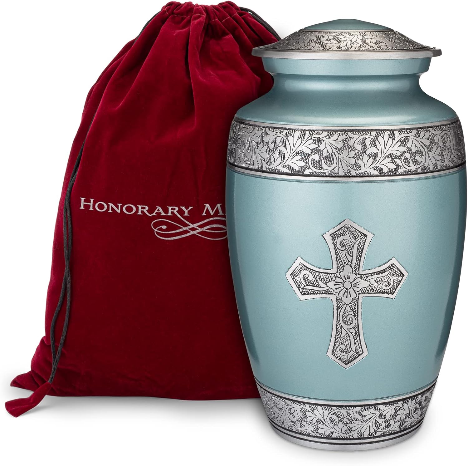 Honorary Memorials Turquoise Sacred Cross Cremation Urn for
