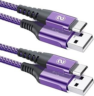 Micro USB Cable Android Charger [2Pack 6.6ft] Samsung Galaxy S7 Charger Cord,Android Phone Charger 3.0A Fast Charging Cable for Samsung Tablet, Galaxy S7, S6, J7, A5, Note 5, Kindle, PS4, LG, etc (Purple)