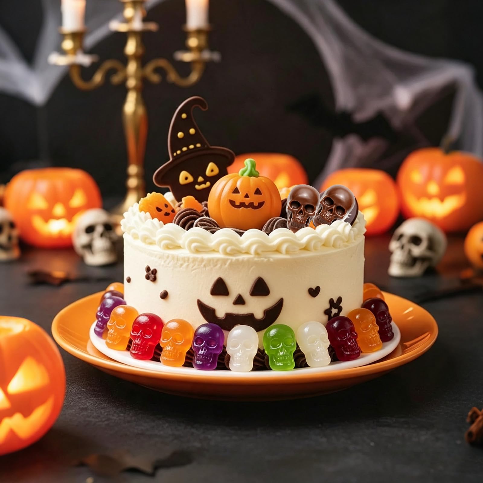 2 stampi in silicone a 10 cavità a forma di teschio, per cioccolatini, caramelle, gelatine, cubetti di ghiaccio, colata in resina, cupcake, decorazioni fai da te di Halloween