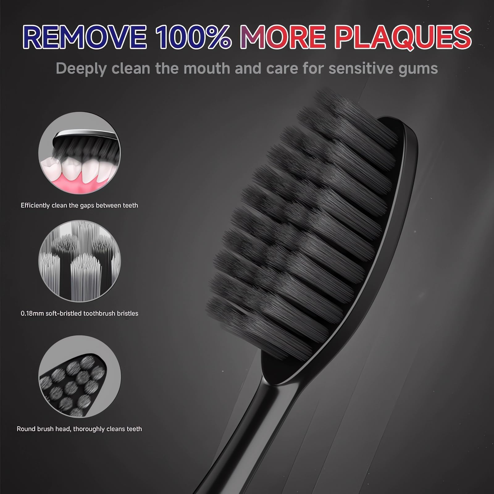 Confezione da 50 spazzolini monouso di alta qualità, confezionati singolarmente, spazzolini da denti per bambini, spazzolini da denti con setole morbide medie, manico ergonomico, perfetti per