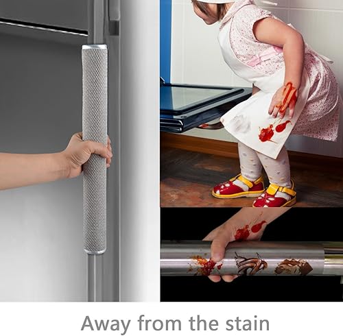 Miniatura 2 de OUGAR8 - Cubierta para manija de puerta para refrigerador, microondas, lavaplatos y puertas, protector de goteo, cubierta de polvo para huellas