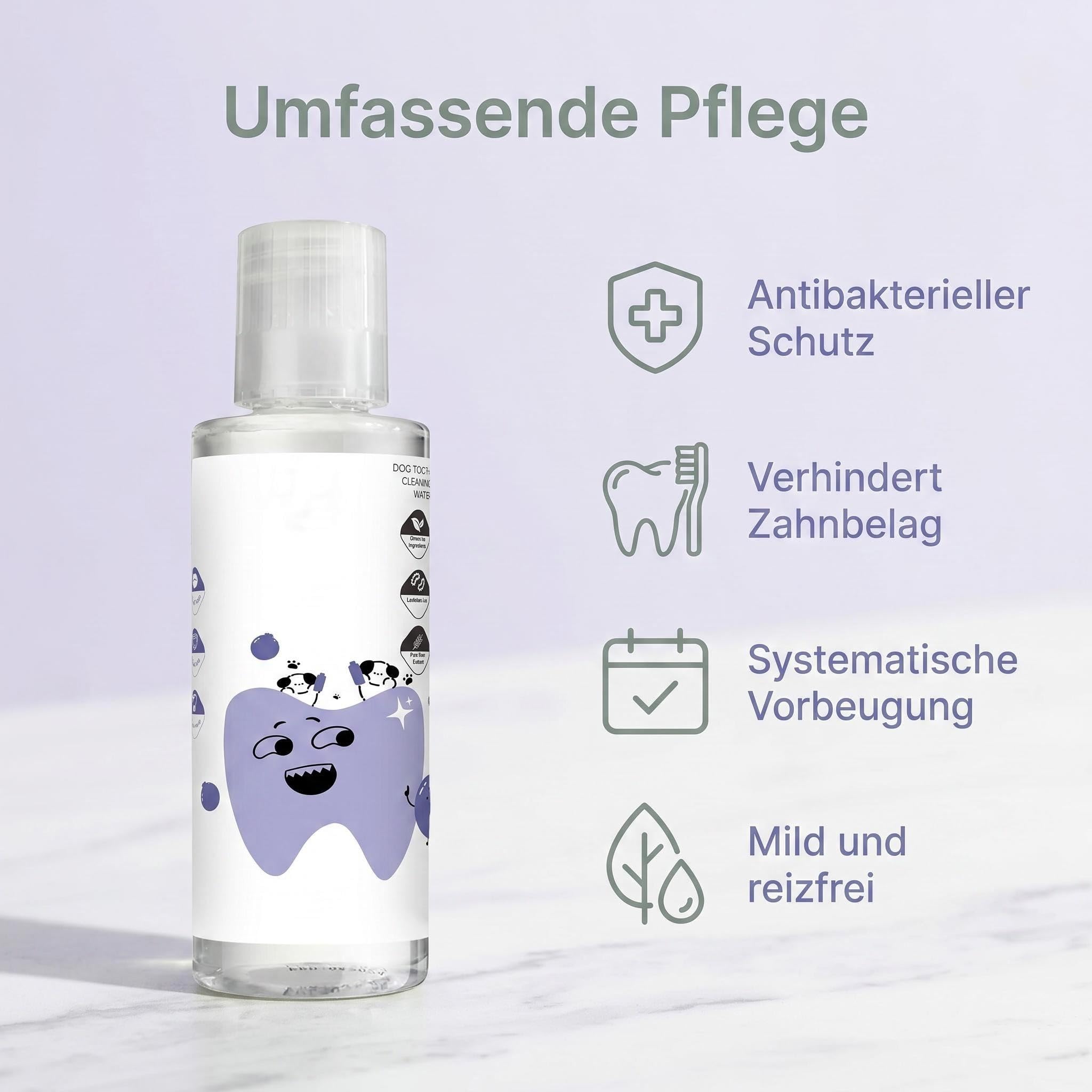Paw Bright Dental Plus – Wasserzusatz zur Zahnpflege für Hunde & Katzen gegen Zahnstein & Mundgeruch, geruchs- & geschmacksneutral, pflanzlich, ohne Bürste