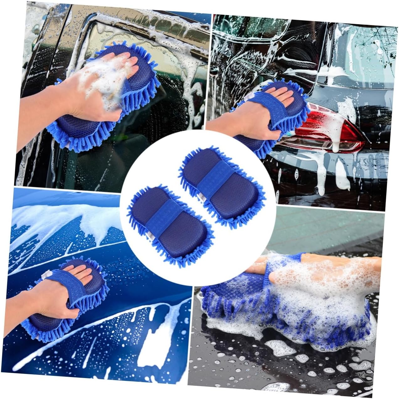 Alipis 4pcs Car Wash Mitts Microfiber Cleaning Gloves for Auto Detailing Scratch Car Washing Versatile and Floors Lightweight and Portable Design