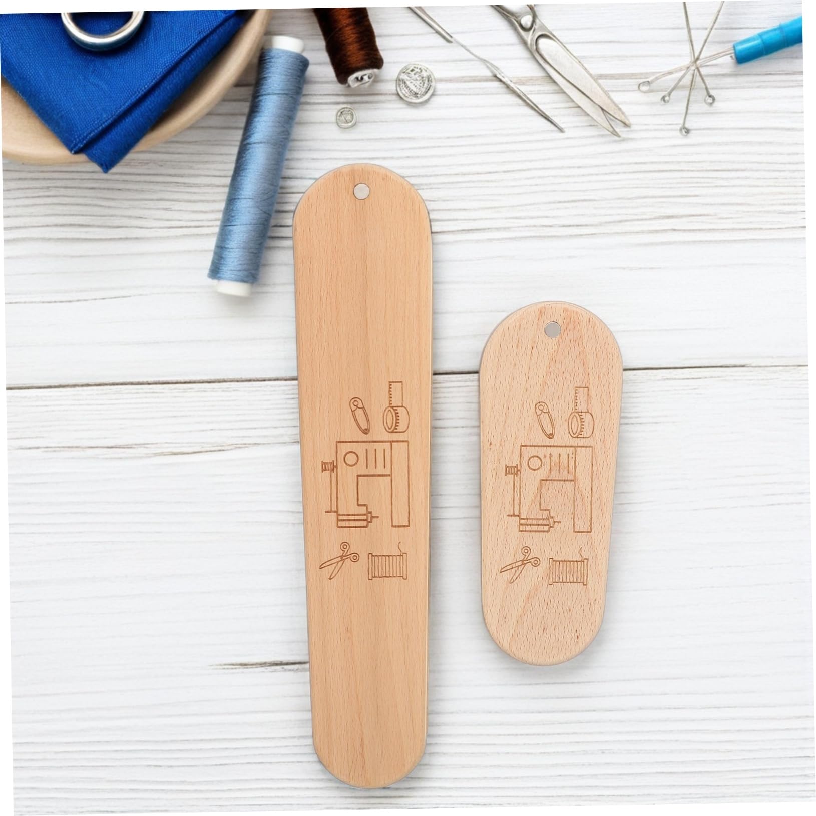 2pezzi Clapper Legno Per Cucito e Stiratura Con Scala Strumenti Per Quilting e Pressatura Tessuti Pratico e Resistente Per Cucitrici e Appassionati Di Patchwork