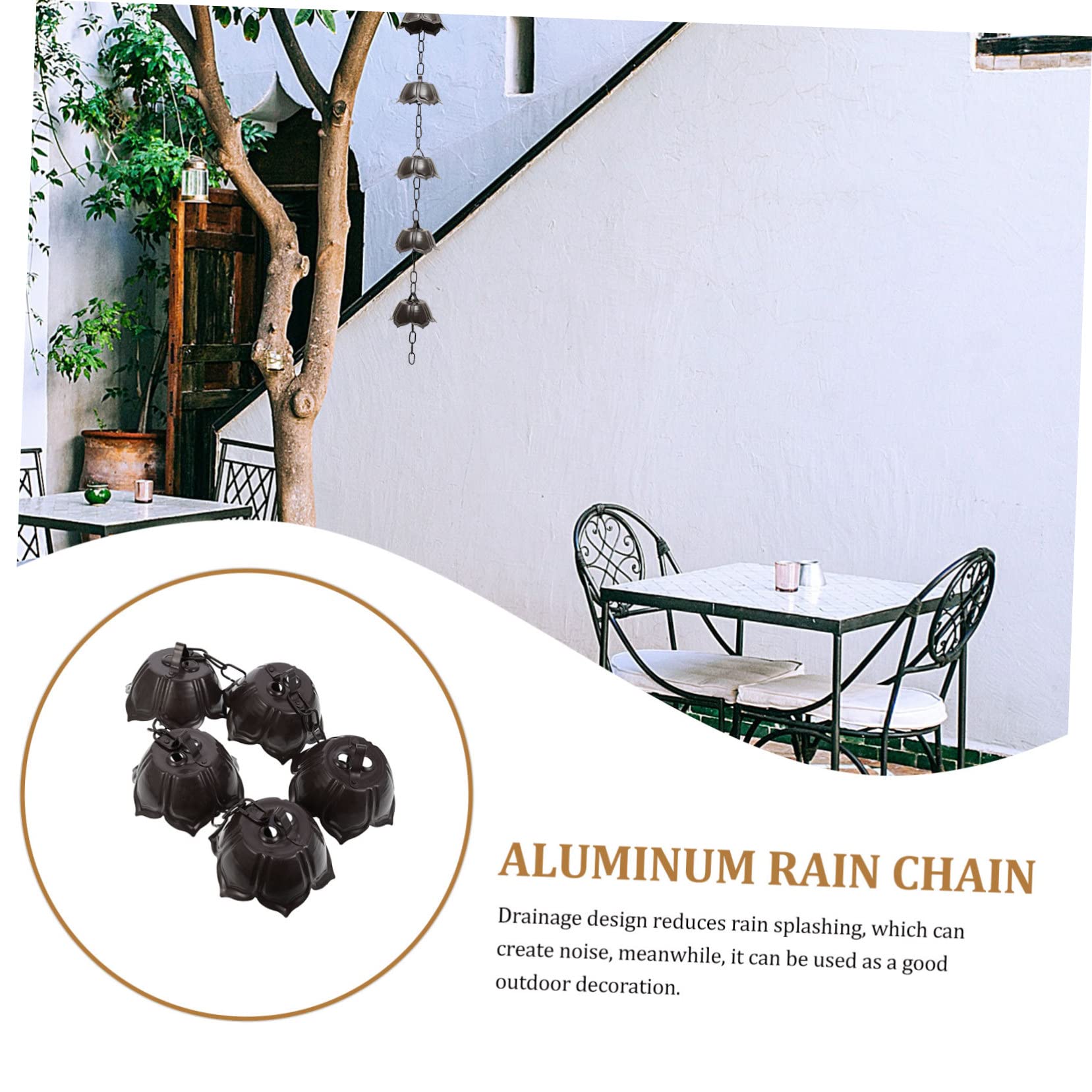 SEWOART Elegant Aluminum Rain Chain Metal Rain Chain for Roof Replacement Lightweight Decorative Garden Accessory