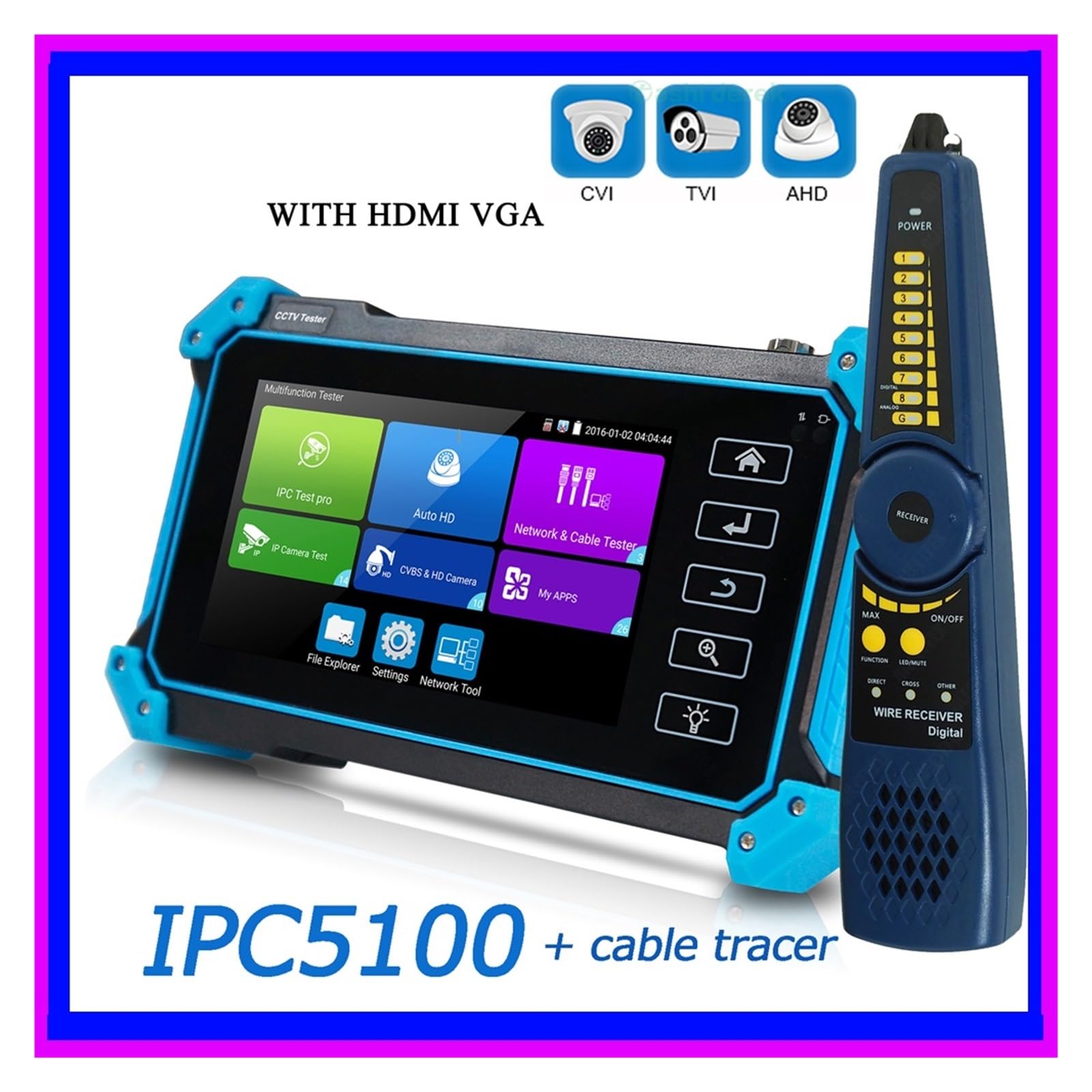 CCTV-Tester, Ipc 5100c Plus CCTV Tester Monitor Kamera Mini Ip Ipc5200c(IPC-5200 PLUS)