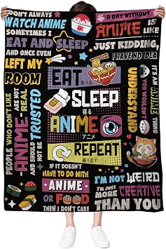 Anime Gifts for Girls, Japanese Anime Gifts for Women, AAnime Lovers Men, Soft Throw Blanket 50" *60", Christmas Thanksgiving Gifts for Daughter