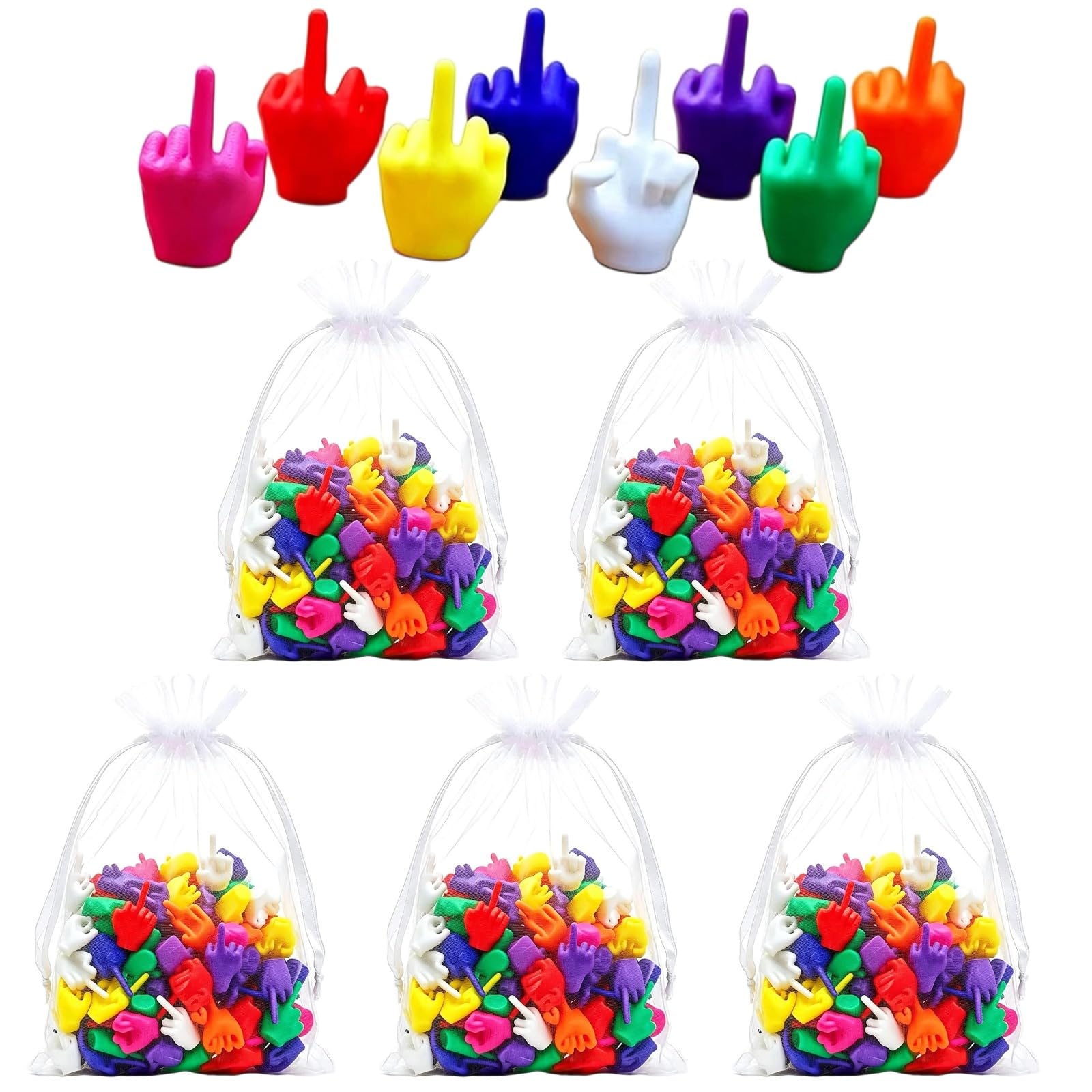 Mini Middle Fingers 250 Pack Novelty Gag Funny Set Christmas Party Decor