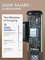 Vista 5 de AINOPE Cable USB C Largo de 100W Multi 4 en 1 Cable de Carga Cargador Tipo C de Carga Rápida USB a USB C, Ángulo Recto Compatible con iPhone 16 15