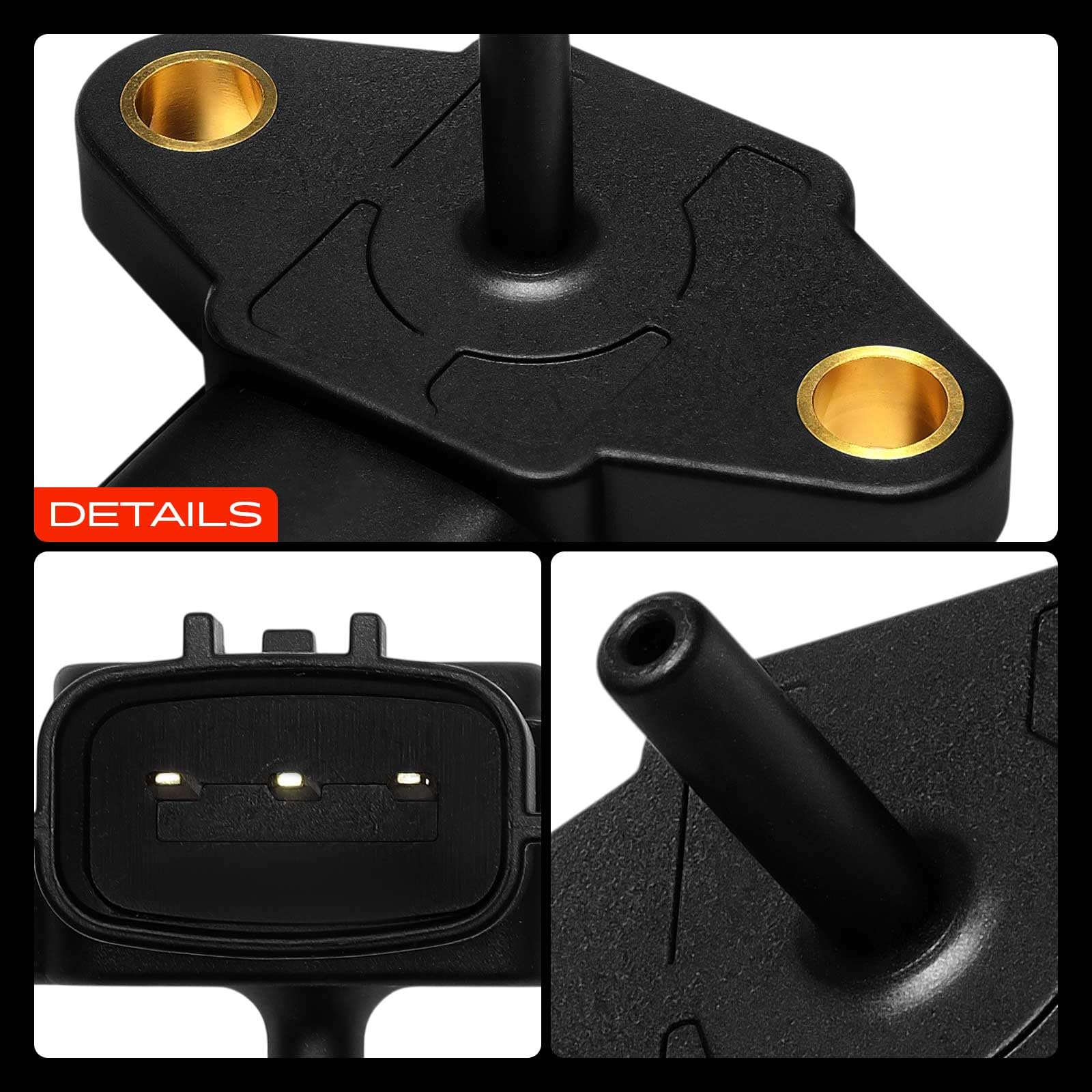 Frankberg Capteur de pression différentielle d'échappement, 3 broches | 22365VC10A; Compatible avec: Primera Hatchback P12, Primera P12, X-Trail T30, Primera Kombi WP12, Patrol GR V Wagon Y61