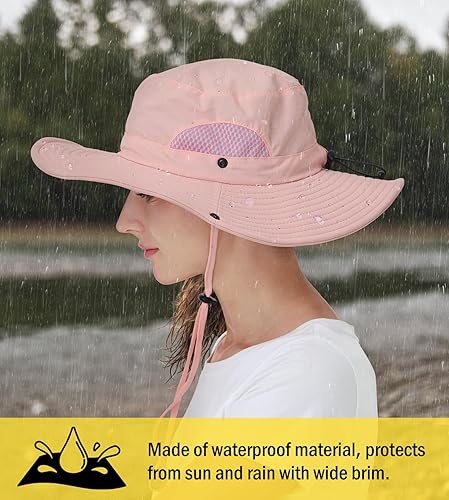 Miniatura 3 de Wmcaps Sombreros de protección solar UPF 50+ para hombres y mujeres, sombrero de ala ancha impermeable para pesca, senderismo, jardín, exteriores