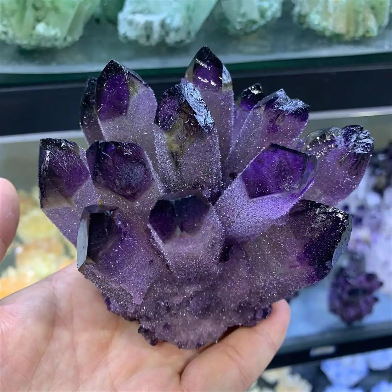 AUOQKQUT Stone Purple Quartz Crystal Cluster Repair(350-400g)