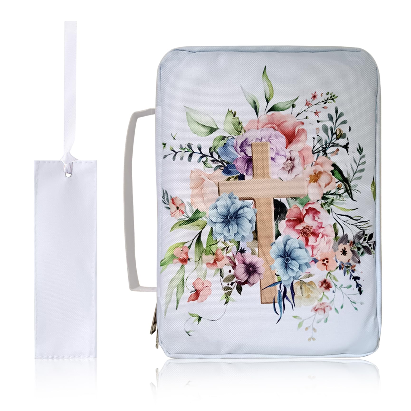 Sac De Transport Pour Bible Three Oaks - Motif Floral - Dimensions 25.4x19.1x6.3cm - Fermeture Éclair - Poignée