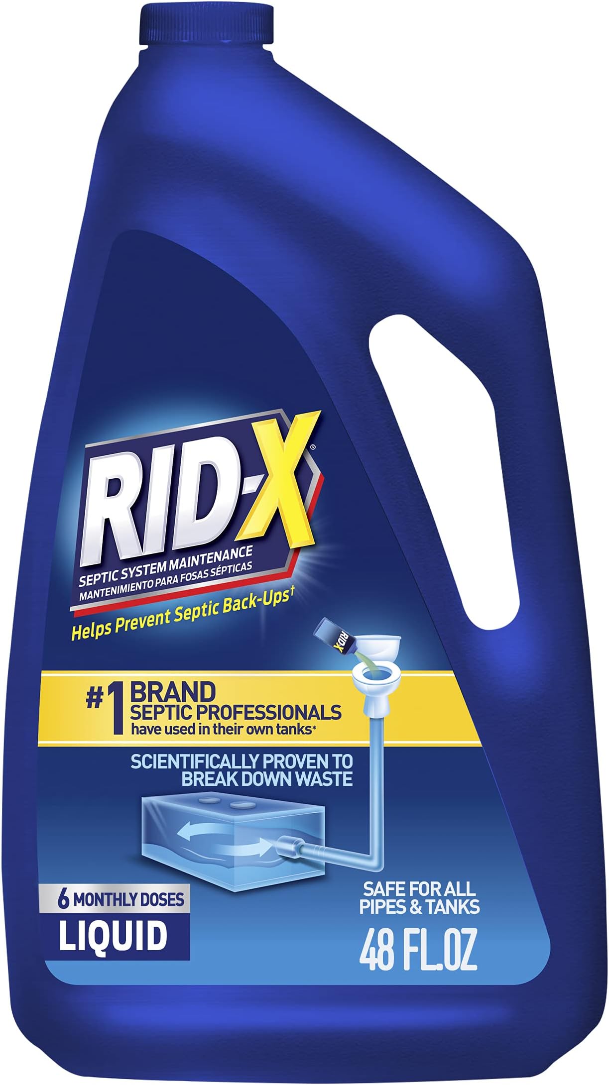 Rid-X Rid-X Septic Tank System Treatment Liquid, 6-Dose, 48 Ounce