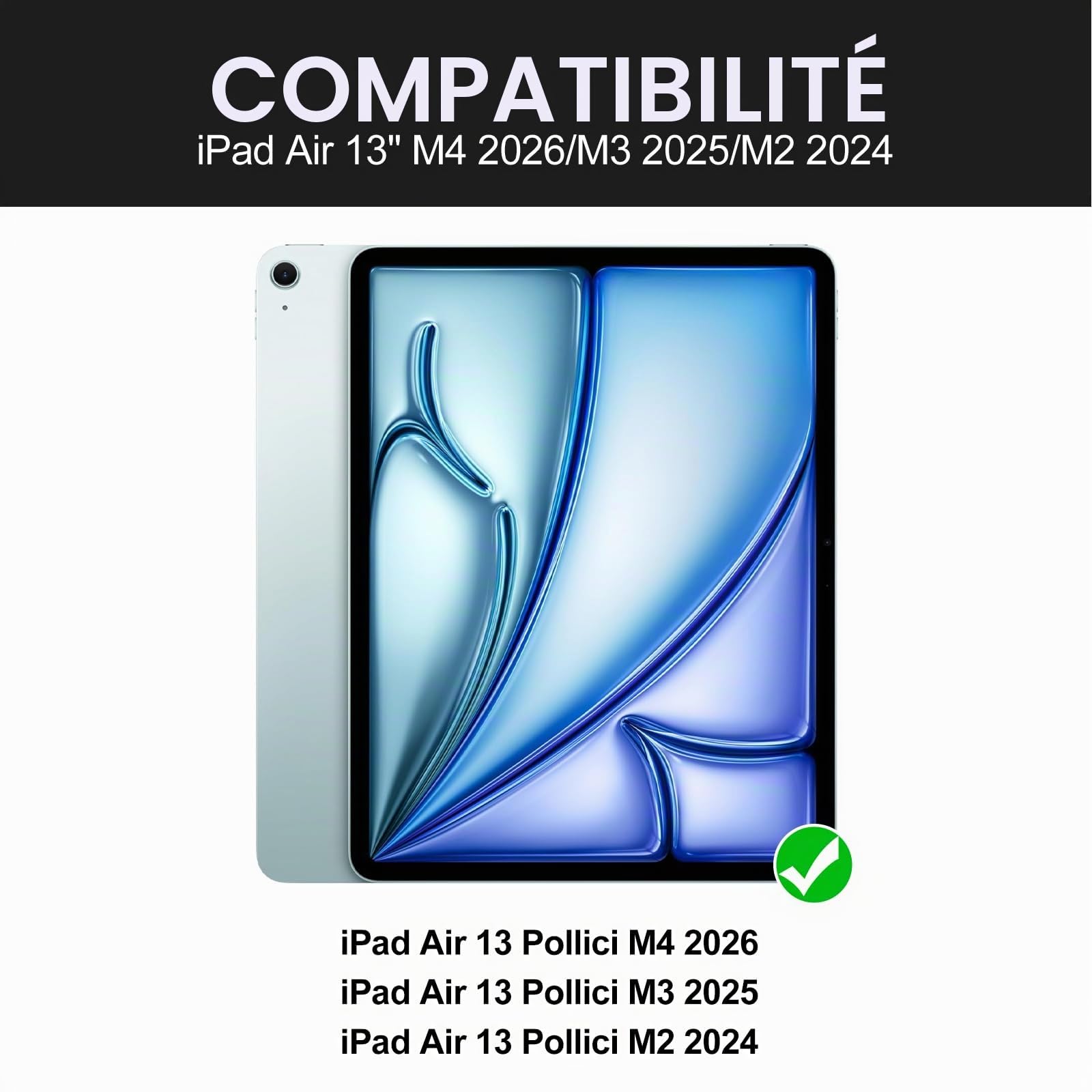 Coque Clavier pour iPad Air 13 (M4 2026/M3 2025/M2 2024) avec Pavé Tactile